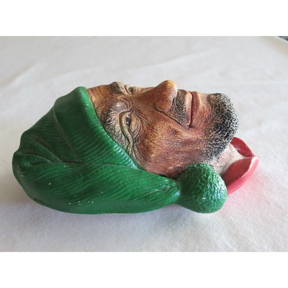 Vintage Chalkware Plaster Head Corsican Fisherman Sailor French 5.5